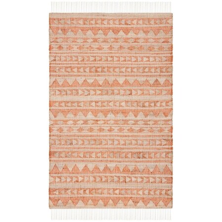 Safavieh 8 x 10 ft. Kilim 176P Flat Weave Rectangle Area Rug Natural & Rust KLM176P-8